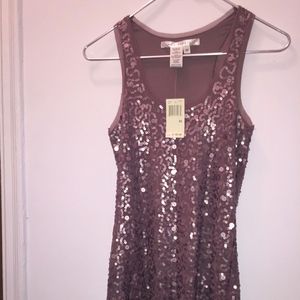 Sequined mocha MAX STUDIO dress -small
